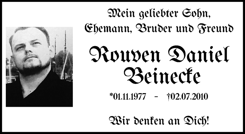  Traueranzeige für Rouven Daniel Beinecke vom 28.06.2020 aus trauer.mein.krefeld.de