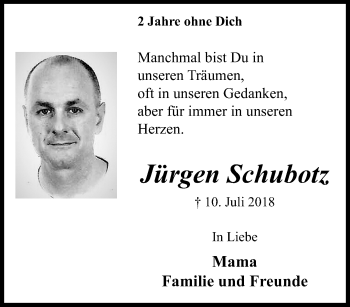Traueranzeige von Jürgen Schubotz von trauer.extra-tipp-moenchengladbach.de