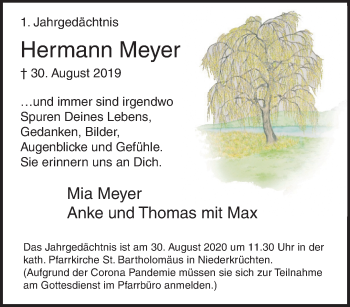 Traueranzeige von Hermann Meyer von trauer.extra-tipp-moenchengladbach.de