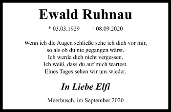 Traueranzeige von Ewald Ruhnau von trauer.extra-tipp-moenchengladbach.de