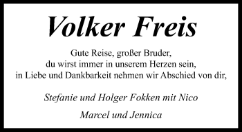 Traueranzeige von Volker Freis von trauer.mein.krefeld.de