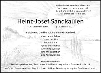 Traueranzeige von Heinz-Josef Sandkaulen von trauer.extra-tipp-moenchengladbach.de