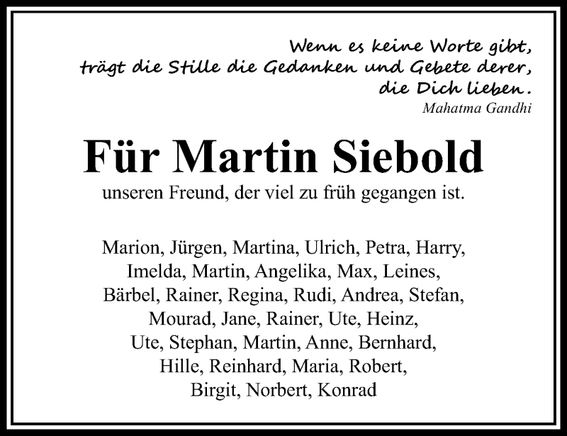  Traueranzeige für Martin Siebold vom 28.02.2021 aus trauer.extra-tipp-moenchengladbach.de