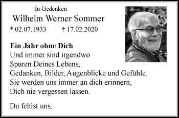 Traueranzeige von Wilhelm Werner Sommer von trauer.mein.krefeld.de