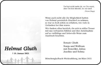 Traueranzeige von Helmut Gluth von trauer.extra-tipp-moenchengladbach.de