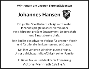 Traueranzeige von Johannes Hansen von trauer.extra-tipp-moenchengladbach.de