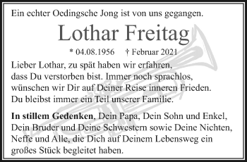 Traueranzeige von Lothar Freitag von trauer.mein.krefeld.de