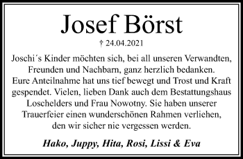 Traueranzeige von Josef Börst von trauer.mein.krefeld.de