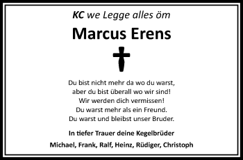 Traueranzeige von Marcus Erens von trauer.mein.krefeld.de