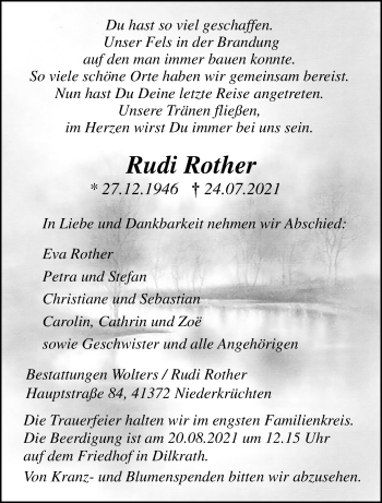 Traueranzeige von Rudi Rother von trauer.extra-tipp-moenchengladbach.de