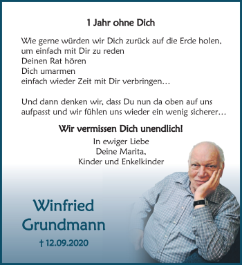 Traueranzeige von Winfried Grundmann von trauer.extra-tipp-moenchengladbach.de