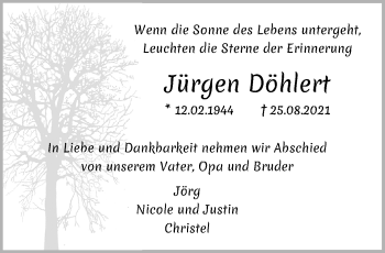 Traueranzeige von Jürgen Döhlert von trauer.extra-tipp-moenchengladbach.de