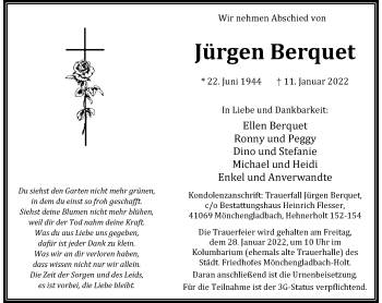 Traueranzeige von Jürgen Berquet von trauer.extra-tipp-moenchengladbach.de