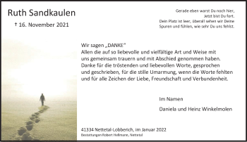 Traueranzeige von Ruth Sandkaulen von trauer.extra-tipp-moenchengladbach.de