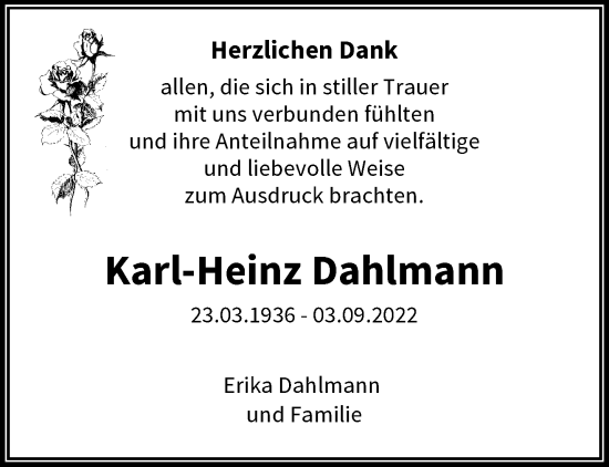 Traueranzeige von Karl-Heinz Dahlmann von trauer.wuppertaler-rundschau.de