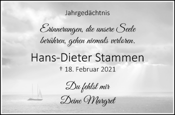 Traueranzeige von Hans-Dieter Stammen von trauer.extra-tipp-moenchengladbach.de