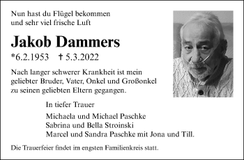 Traueranzeige von Jakob Dammers von trauer.mein.krefeld.de