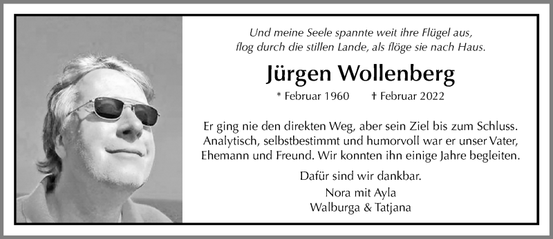  Traueranzeige für Jürgen Wollenberg vom 03.04.2022 aus trauer.extra-tipp-moenchengladbach.de