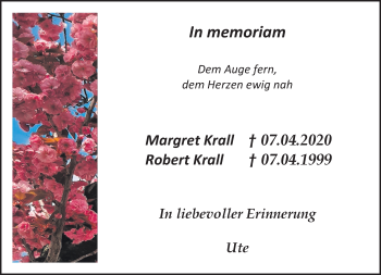 Traueranzeige von Margret und Robert Krall von trauer.extra-tipp-moenchengladbach.de
