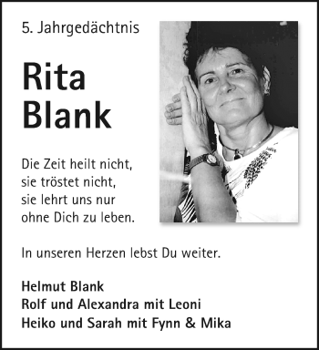 Traueranzeige von Rita Blank von trauer.mein.krefeld.de