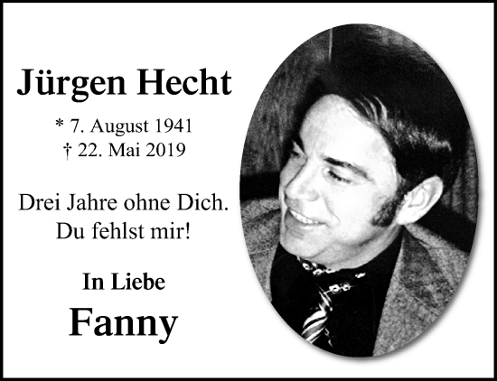 Traueranzeige von Jürgen Hecht von trauer.mein.krefeld.de