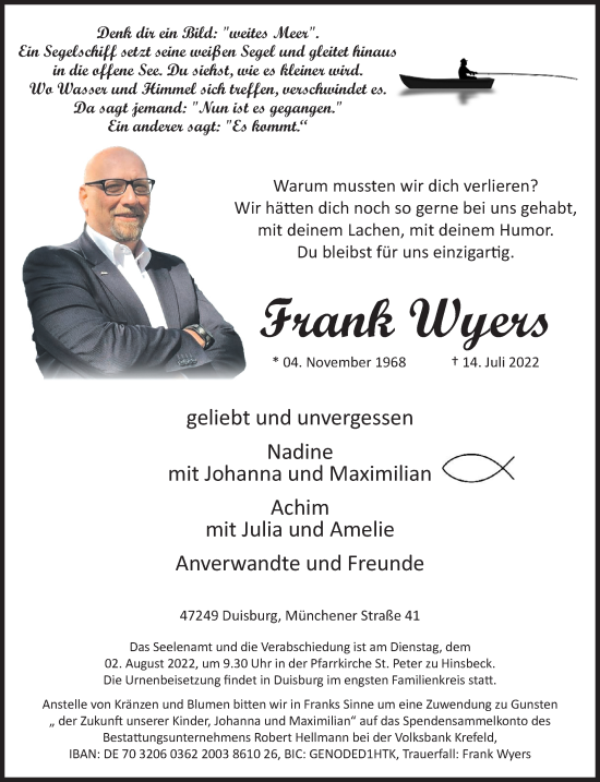 Traueranzeige von Frank Wyers von trauer.extra-tipp-moenchengladbach.de