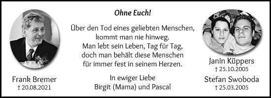 Traueranzeige von Ohne Euch  von trauer.mein.krefeld.de