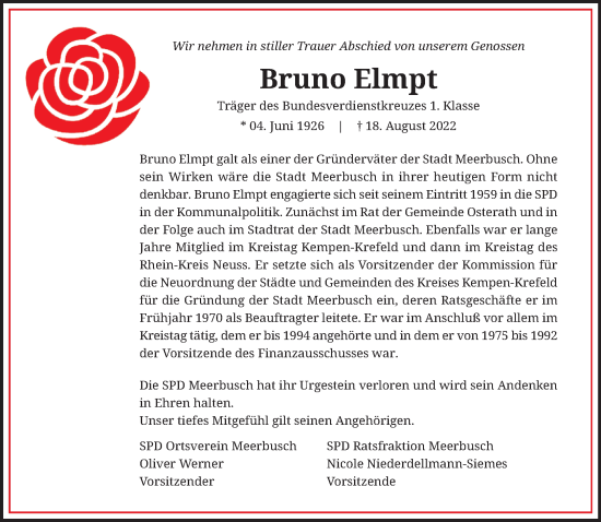 Traueranzeige von Bruno Elmpt von trauer.extra-tipp-moenchengladbach.de