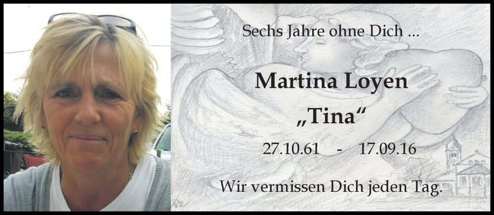  Traueranzeige für Martina Loyen vom 18.09.2022 aus trauer.extra-tipp-moenchengladbach.de