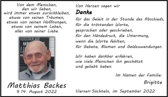 Traueranzeige von Matthias Backes von trauer.extra-tipp-moenchengladbach.de