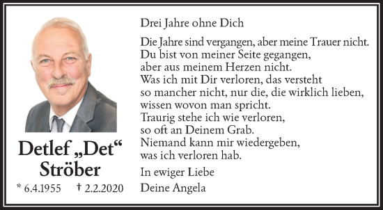 Traueranzeige von Detlef Ströber von trauer.wuppertaler-rundschau.de