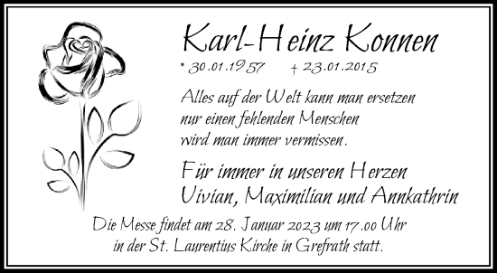 Traueranzeige von Karl-Heinz Konnen von trauer.mein.krefeld.de