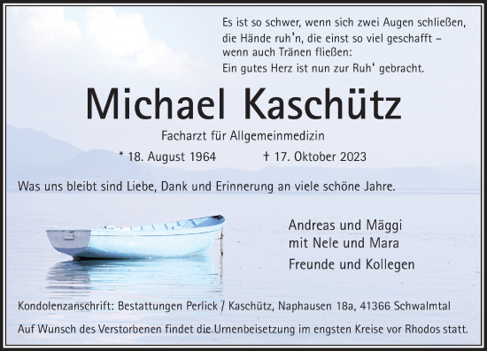 Traueranzeige von Michael Kaschütz von trauer.extra-tipp-moenchengladbach.de