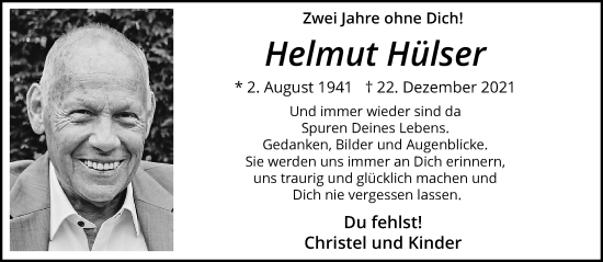 Traueranzeige von Helmut Hülser von trauer.extra-tipp-moenchengladbach.de