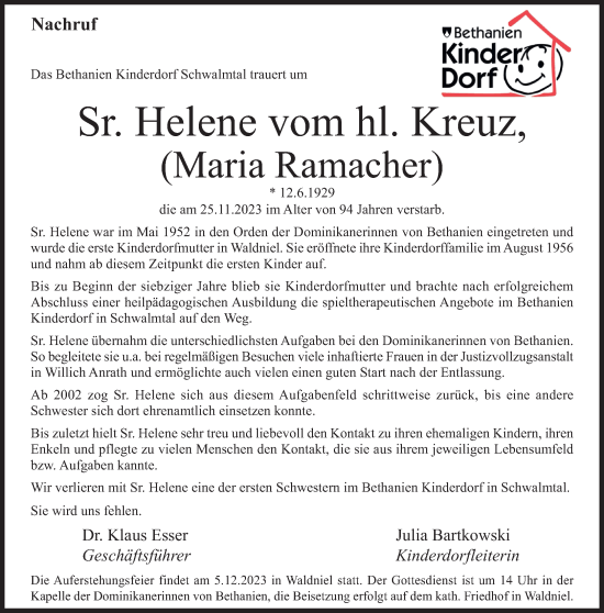 Traueranzeige von Maria Ramacher von trauer.extra-tipp-moenchengladbach.de