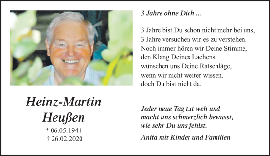 Traueranzeige von Heinz-Martin Heußen von trauer.extra-tipp-moenchengladbach.de