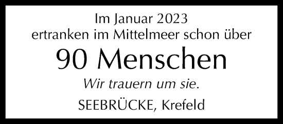 Traueranzeige von Seebrücke Krefeld  trauert um  von trauer.mein.krefeld.de