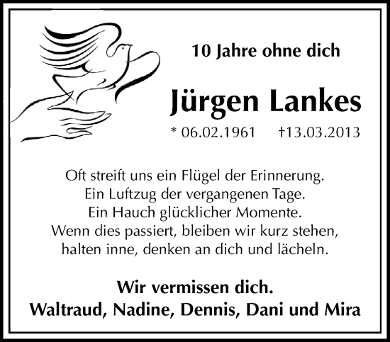 Traueranzeige von Jürgen Lankes von trauer.extra-tipp-moenchengladbach.de