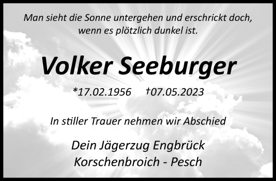 Traueranzeige von Volker Seeburger von trauer.extra-tipp-moenchengladbach.de