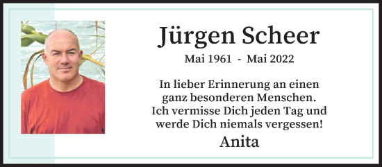 Traueranzeige von Jürgen Scheer von trauer.extra-tipp-moenchengladbach.de