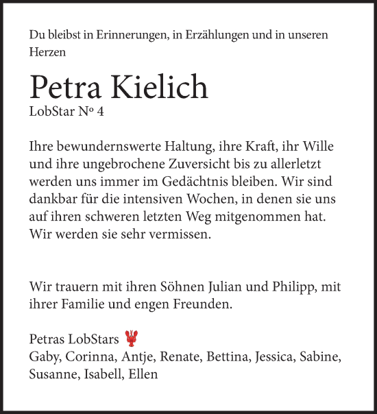 Traueranzeige von Petra Kielich von trauer.mein.krefeld.de