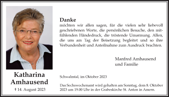 Traueranzeige von Katharina Amhausend von trauer.extra-tipp-moenchengladbach.de