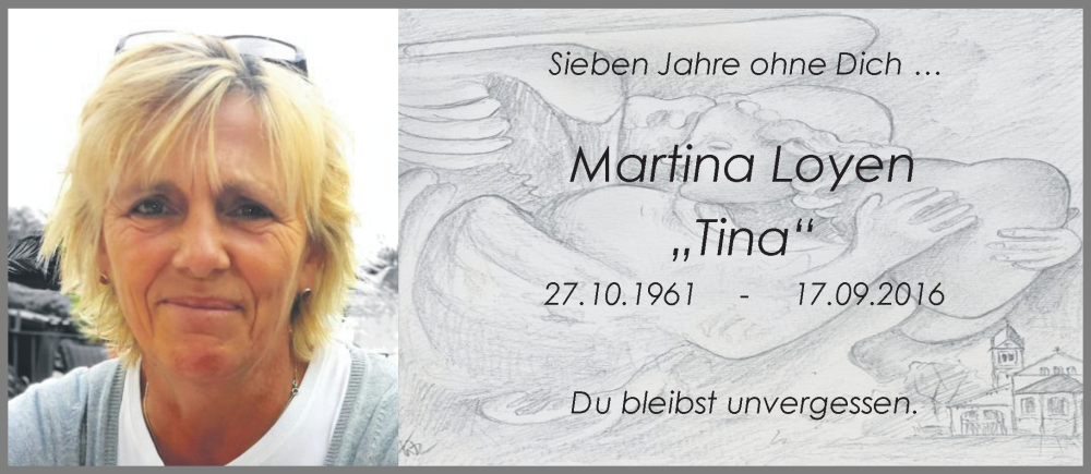  Traueranzeige für Martina Loyen vom 17.09.2023 aus trauer.extra-tipp-moenchengladbach.de