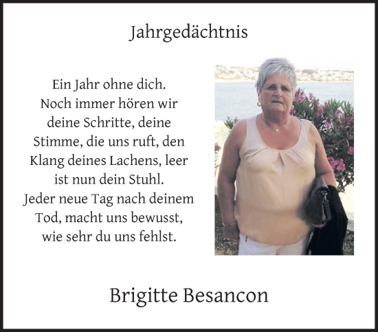 Traueranzeige von Brigitte Besancon von trauer.extra-tipp-moenchengladbach.de