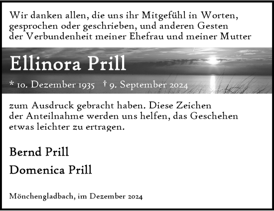 Traueranzeige von Ellinora Prill von trauer.extra-tipp-moenchengladbach.de