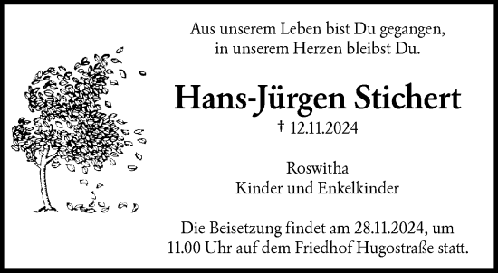 Traueranzeige von Hans-Jürgen Stichert von trauer.wuppertaler-rundschau.de