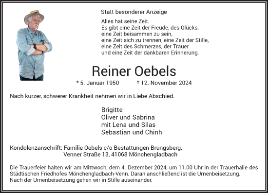 Traueranzeige von Reiner Oebels von trauer.extra-tipp-moenchengladbach.de