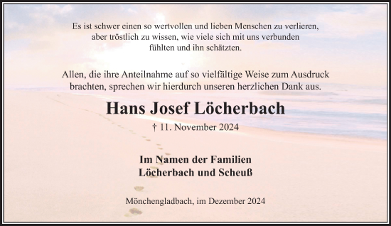 Traueranzeige von Hans Josef Löcherbach von trauer.extra-tipp-moenchengladbach.de