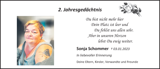 Traueranzeige von Sonja Schommer von trauer.extra-tipp-moenchengladbach.de