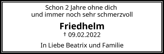Traueranzeige von Friedhelm Dölz von trauer.wuppertaler-rundschau.de